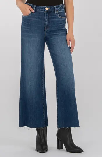 KUT from the Kloth Meg High Waist Raw Hem Wide Leg Jeans | Nordstrom | Nordstrom