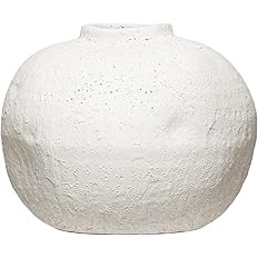Creative Co-Op Terra Cotta, Matte White, Volcano Finish Vase | Amazon (US)