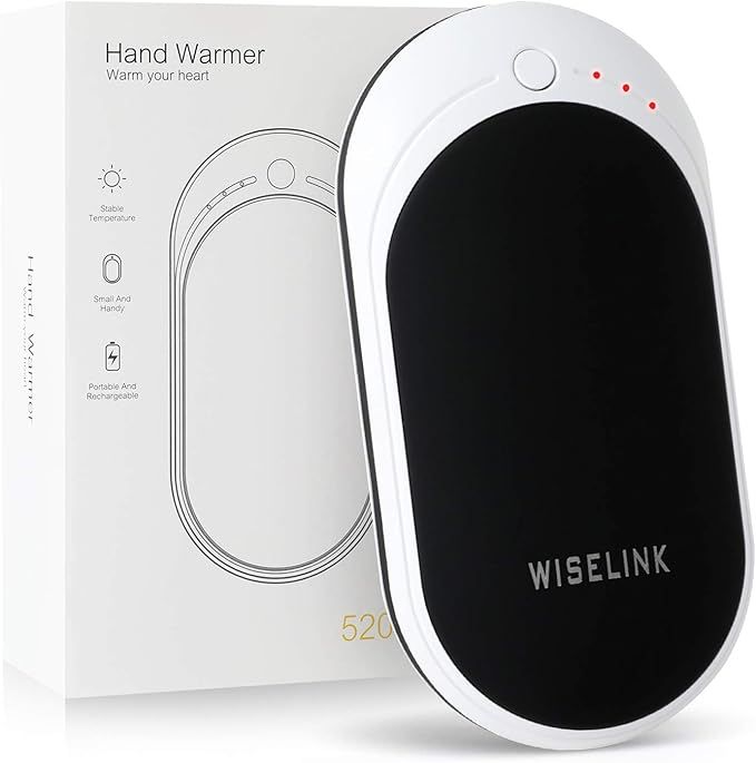 Wiselink Rechargeable Hand Warmer, 5200mAh Electric Hand Warmers Reusable, Portable USB Power Ban... | Amazon (US)
