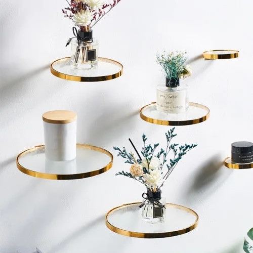 Sunjoy Tech Wall Mounted Shelf, Small Glass Floating Decorative Display Shelf, Modern Home Office... | Walmart (US)