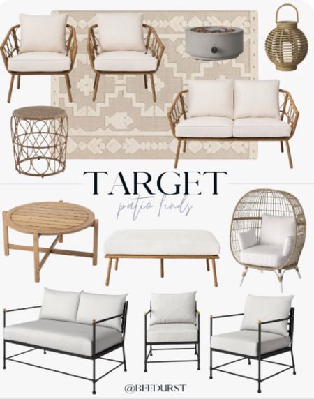 Target patio finds, some on major sale! Patio furniture, patio refresh, outdoor furniture, outdoor entertainment, outdoor rug, patio fire pit, patio lanterns