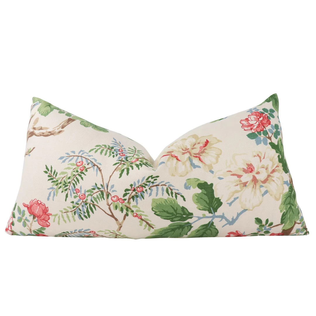 Lee Jofa Chinese Peony Linen Pillow Cover in Rose 2009164.731.0 // Designer Pillow Cover // High ... | Etsy (US)