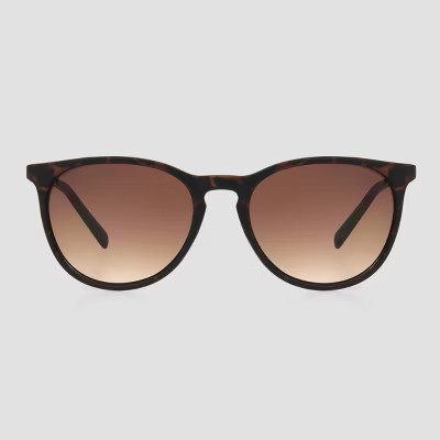 Women's Tortoise Shell Print Plastic Round Sunglasses - Universal Thread™ Brown: Scratch-Resist... | Target