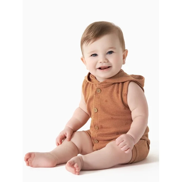 Modern Moments by Gerber Baby Boy Hooded Sleeveless Romper, Sizes 0/3M-24M | Walmart (US)
