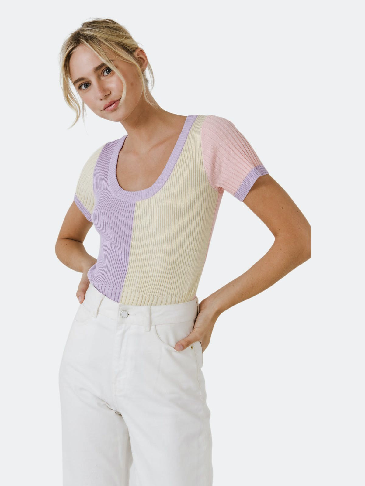 Color Blocked Sweater Top | Verishop