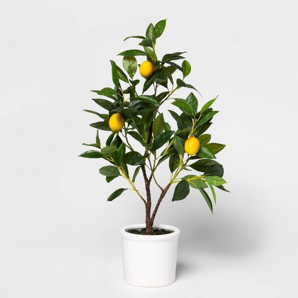 25" x 7" Artificial Lemon Tree in Pot Yellow/Green - Threshold™ | Target