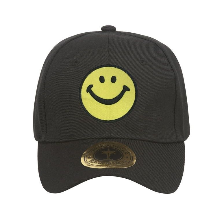 Smile Face Black Adjustable Baseball Cap | Walmart (US)