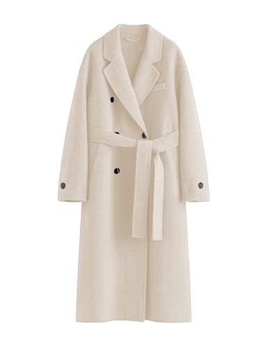 Peaceglad Womens Pea Coats Fall Long Trench Coat Double Breasted Button Down Lapel Belted Peacoat | Amazon (US)