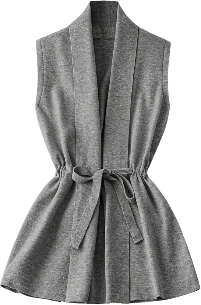 GORGLITTER Women's Sleeveless Long Cardigan Sweaters Vest Dressy Fall Casual Open Tie Front Light... | Amazon (US)