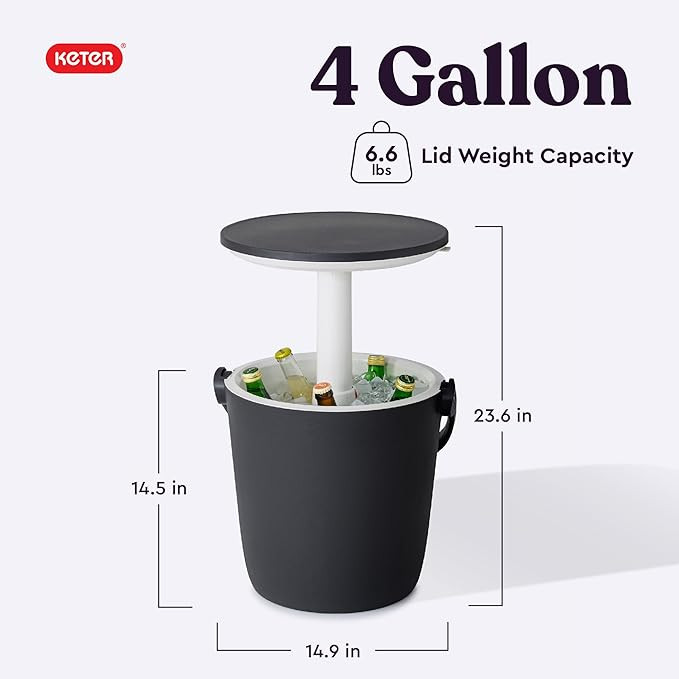 Keter Go Bar 4.2 Gallon Portable Beer and Wine Cooler with Handle and Pop Up Outdoor Table Perfec... | Amazon (US)