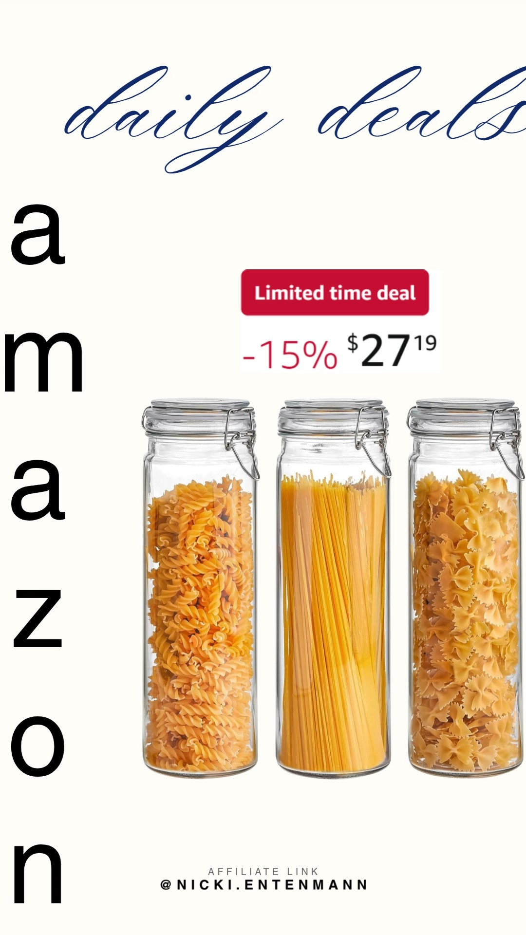 Glass pasta containers keep spaghetti and long noodles fresh while looking sleek on your counter. A tidy kitchen never looked this good 🍝✨🥰  

#glasscontainers #pastastorage #kitchenorganization #foodstorage #homedecor #kitchenessentials #spaghetticontainer #pantrystorage #homefinds #kitchendesign 

 #LTKfoodie #LTKHome #LTKSaleAlert