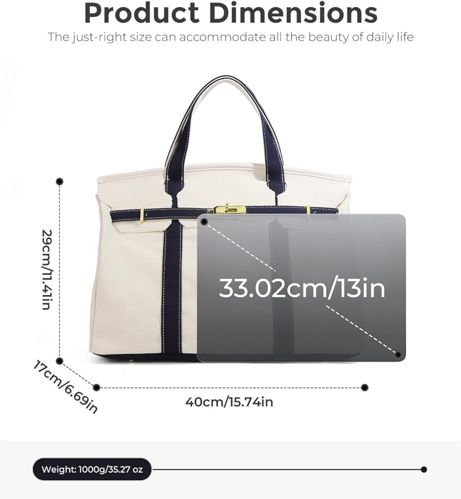 MUSM This canvas tote bag, large and classic style, is perfect for travel and shopping. | Amazon (US)