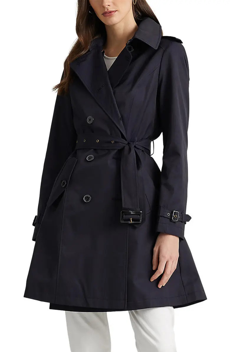 Double Breasted Water Repellent Cotton Blend Trench Coat | Nordstrom
