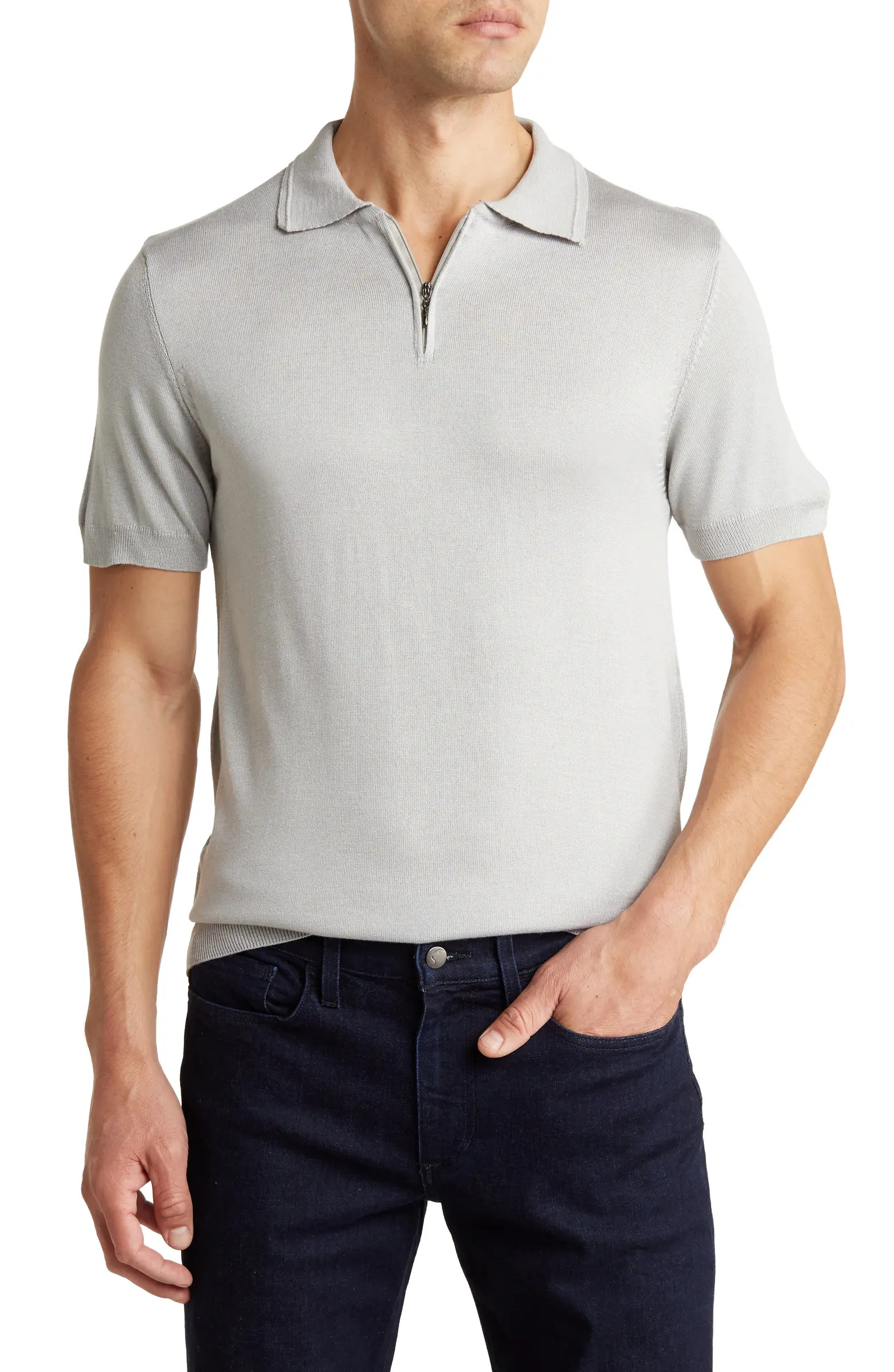 T.R. PREMIUM Short Sleeve Quarter Zip Knit Polo | Nordstromrack | Nordstrom Rack