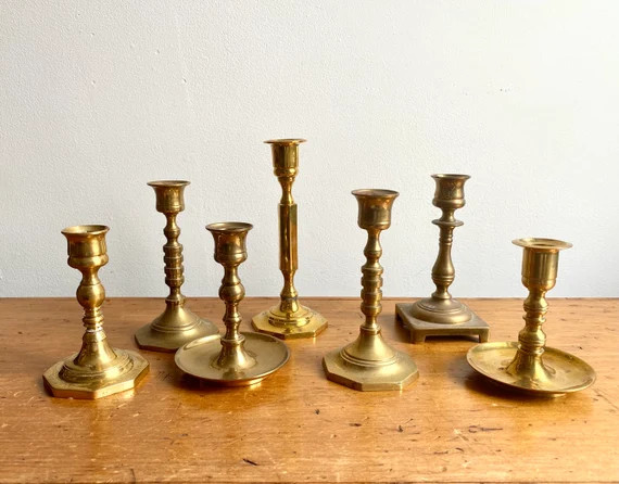 Vintage Brass Candle Holder Lot | Etsy (CAD)