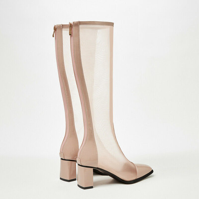 Women Ankle Boots Pumps Round Zehe Zipper 32-46 Mid Chunky Heels Transparent @ | eBay UK