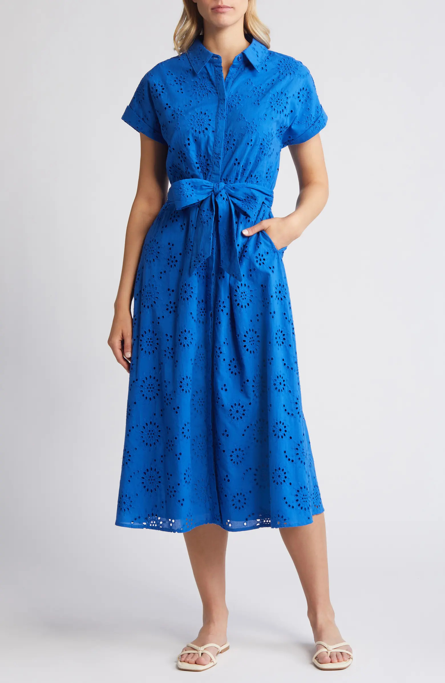 Eyelet Embroidery Cotton Shirtdress | Nordstrom