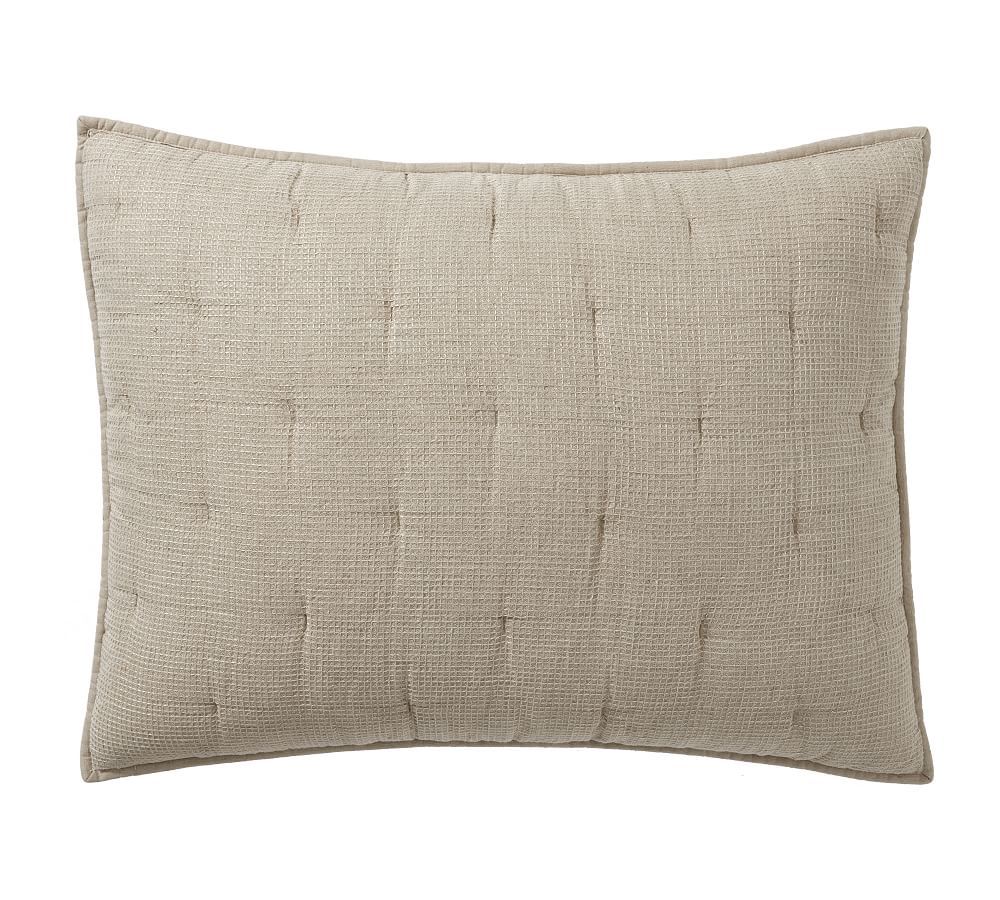 European Flax Linen Waffle Quilted Sham | Pottery Barn (US)