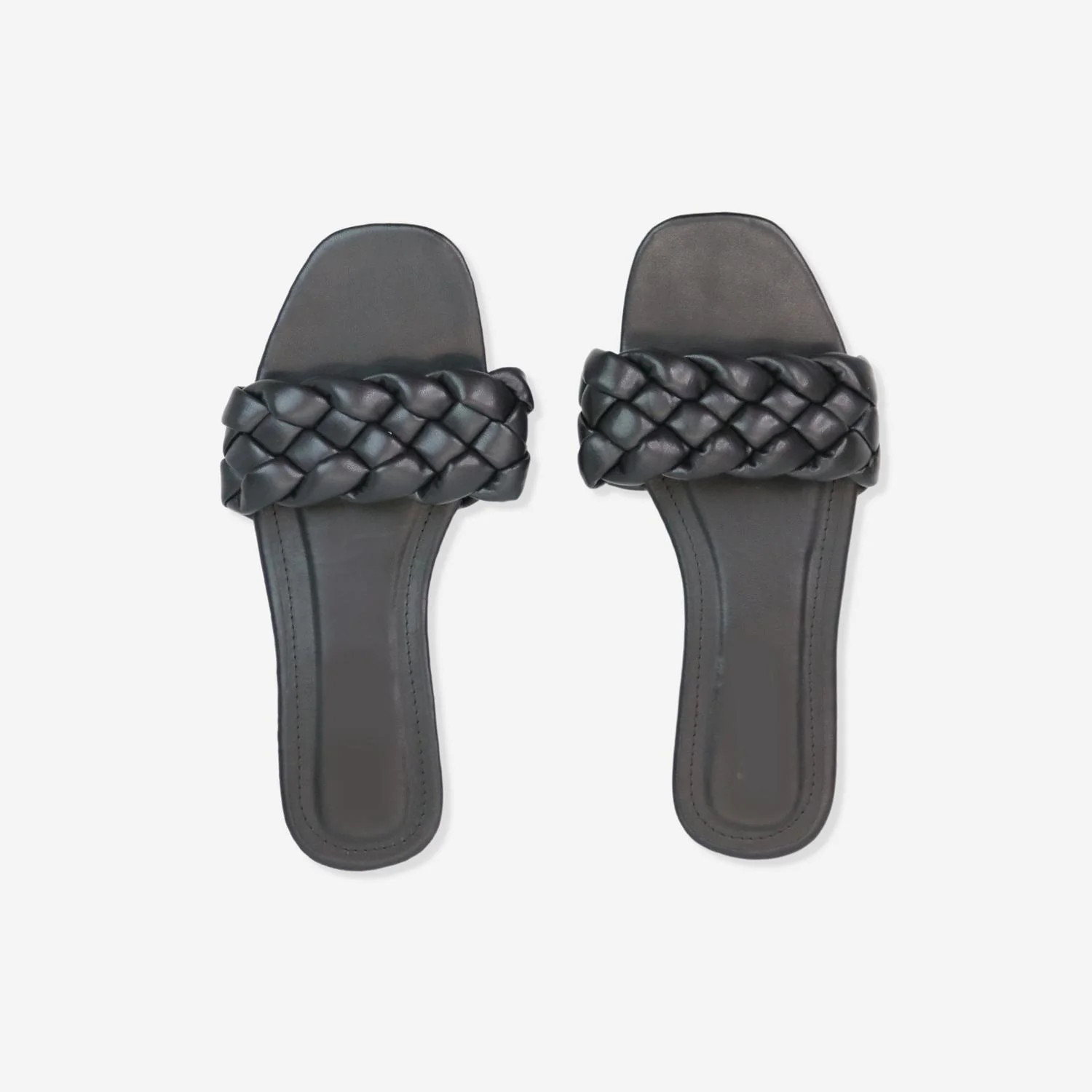 Women's Braided Slip On Sandals In Black | Shop Simon