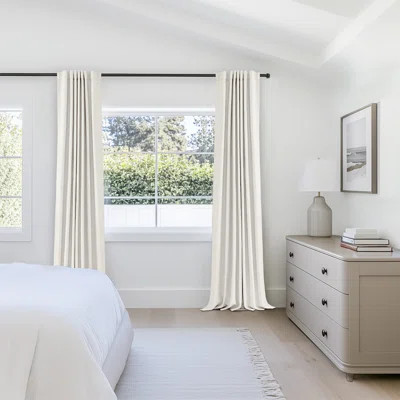 Graciella Thermal Insulated Faux Linen Textured 100% Blackout Curtains for Bedroom Living Room Back Tab/Rod Pocket | Wayfair North America