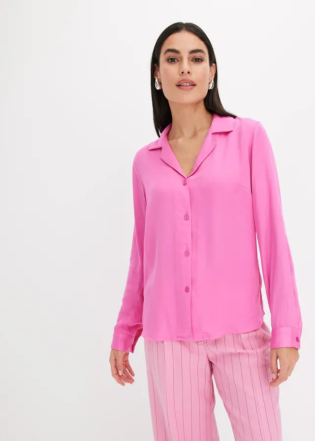 Blouse van prachtig satijn lichtfuchsia | Bonprix NL (Influencer)