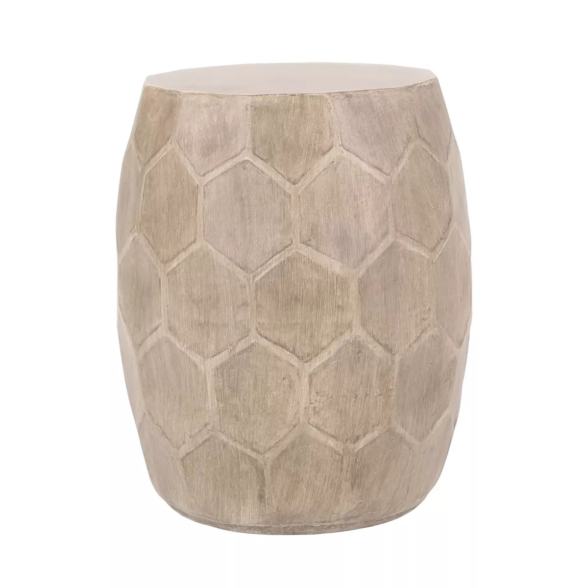 GDFStudio Ardson Outdoor Lightweight Concrete Side Table, Natural Wood | Target