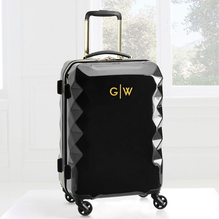 Luxe Hard-Sided Black Carry-On Spinner Suitcase | Pottery Barn Teen