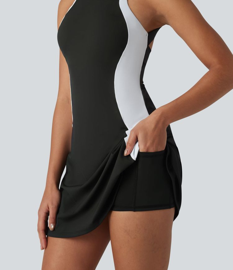 Women’s Softlyzero™ Airy Built-in Bra Color Block 2-in-1 Cool Touch Mini Tennis Active Dress ... | HALARA