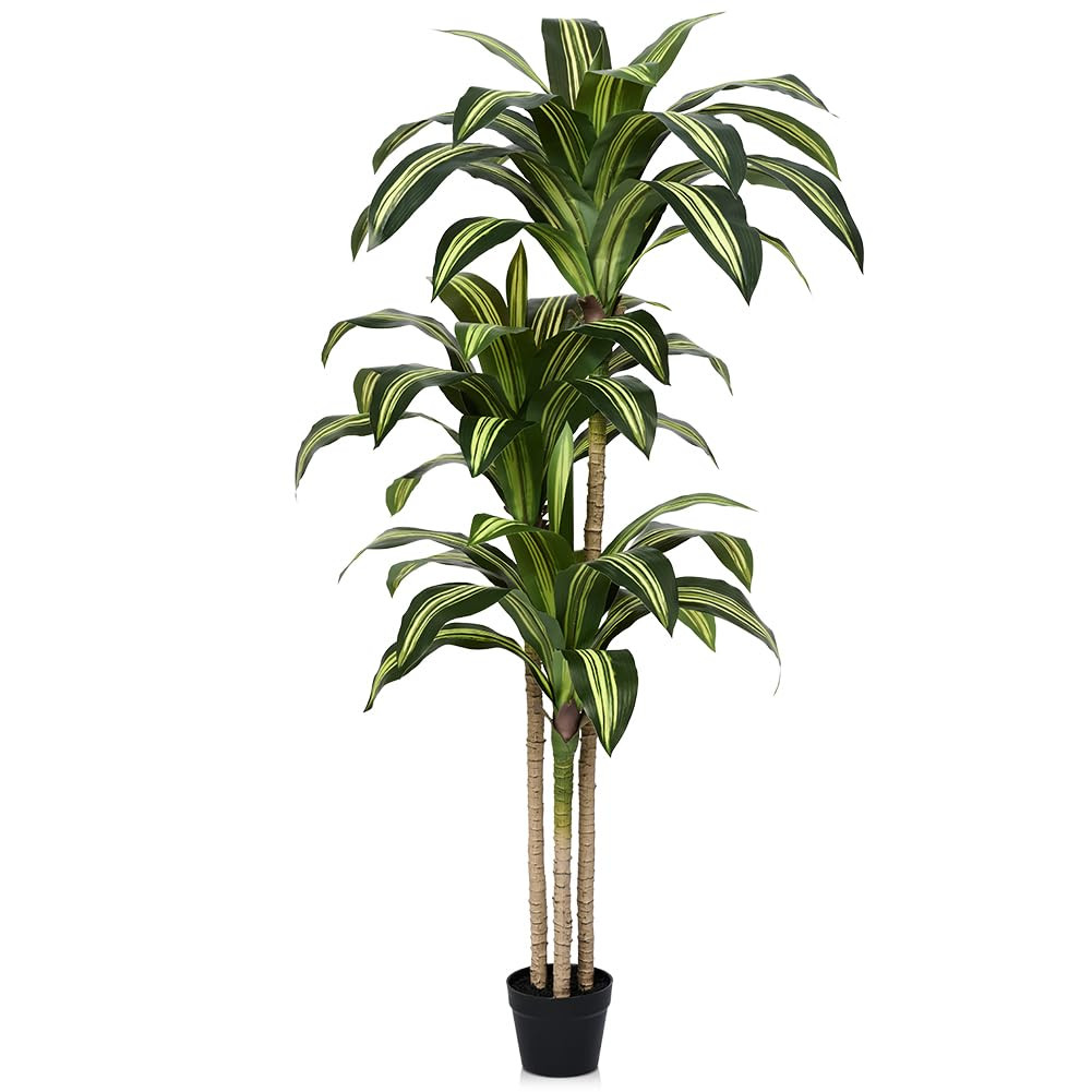 Artificial Dracaena Tree 5FT - Tall Faux Floor Plant with UV-Resistant,Artificial Plants with Lif... | Amazon (US)