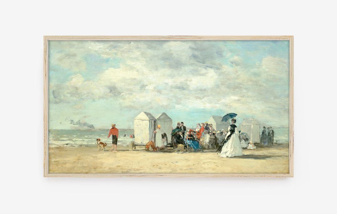 Frame TV Art, Samsung Frame TV Art, Digital Download, Victorian beach, landscape, Vintage Oil Pai... | Etsy (US)