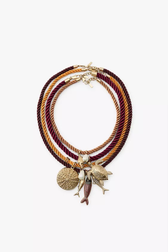 PACK OF 4 ROPE NECKLACES WITH MARINE CHARMS | Zara US