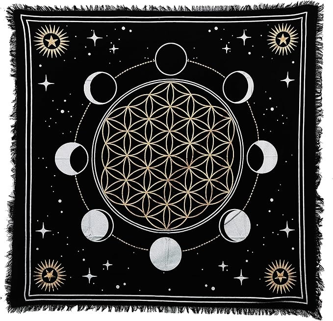 Indian Consigners Altar Cloth Phases of Moon Sun, Star & Moon Universe Premium Witchcraft Alter T... | Amazon (US)