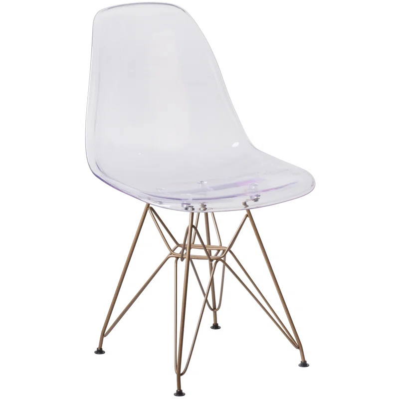 Angeleen Ghost Chair with Gold Metal Base - Hospitality Seating - Accent and Side Chair | Wayfair North America