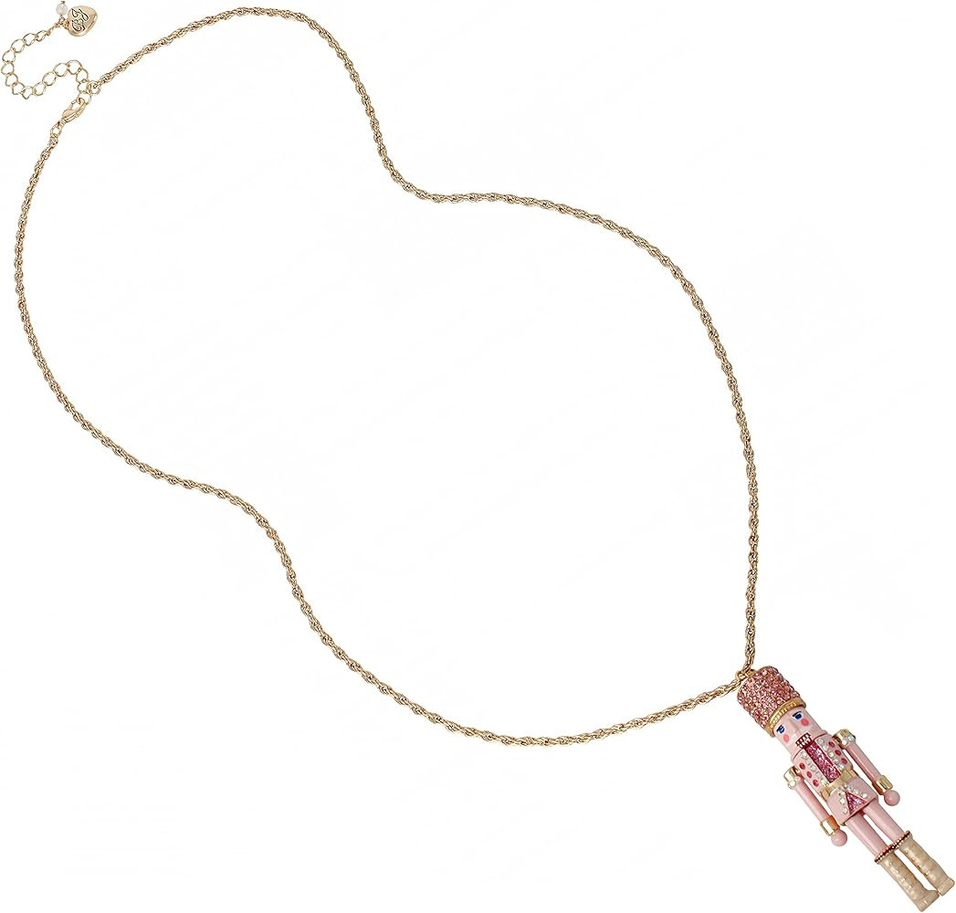 Betsey Johnson womens Nutcracker Pendant Long Necklace,Pink,373168GLD650 | Amazon (US)