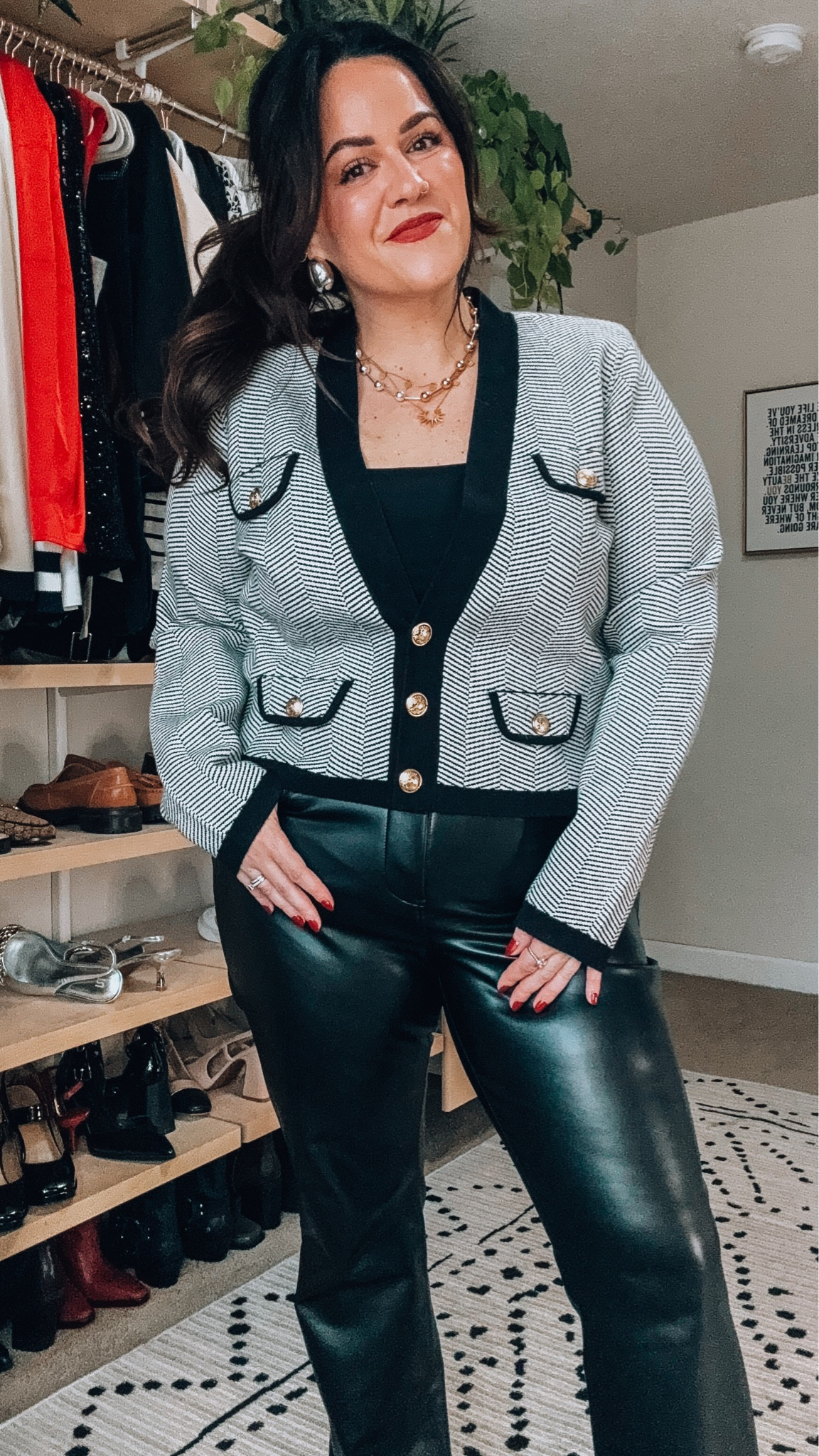 Express 50% off midsize workwear 
Xl in this cardigan 
Large in my fave cropped tanks 
Size 14 faux leather pants 



#LTKmidsize #LTKCyberWeek #LTKsalealert