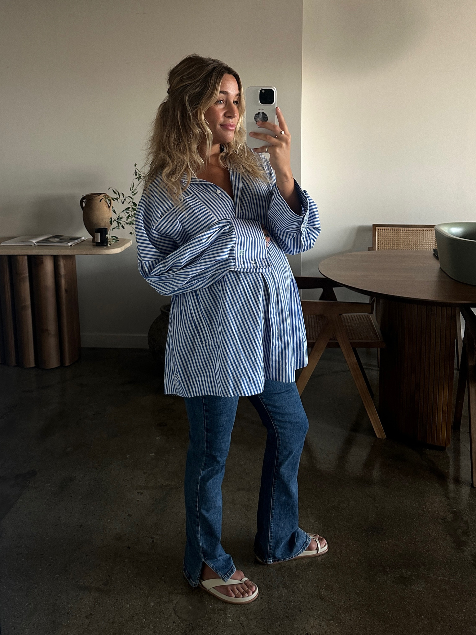 Oversized stripe top (wearing size 1) and my favorite summer sandals during pregnancy. They’re a little wider than most sandals so they’ve fit comfortably the entire time! 

#LTKbump #LTKstyletip #LTKshoecrush