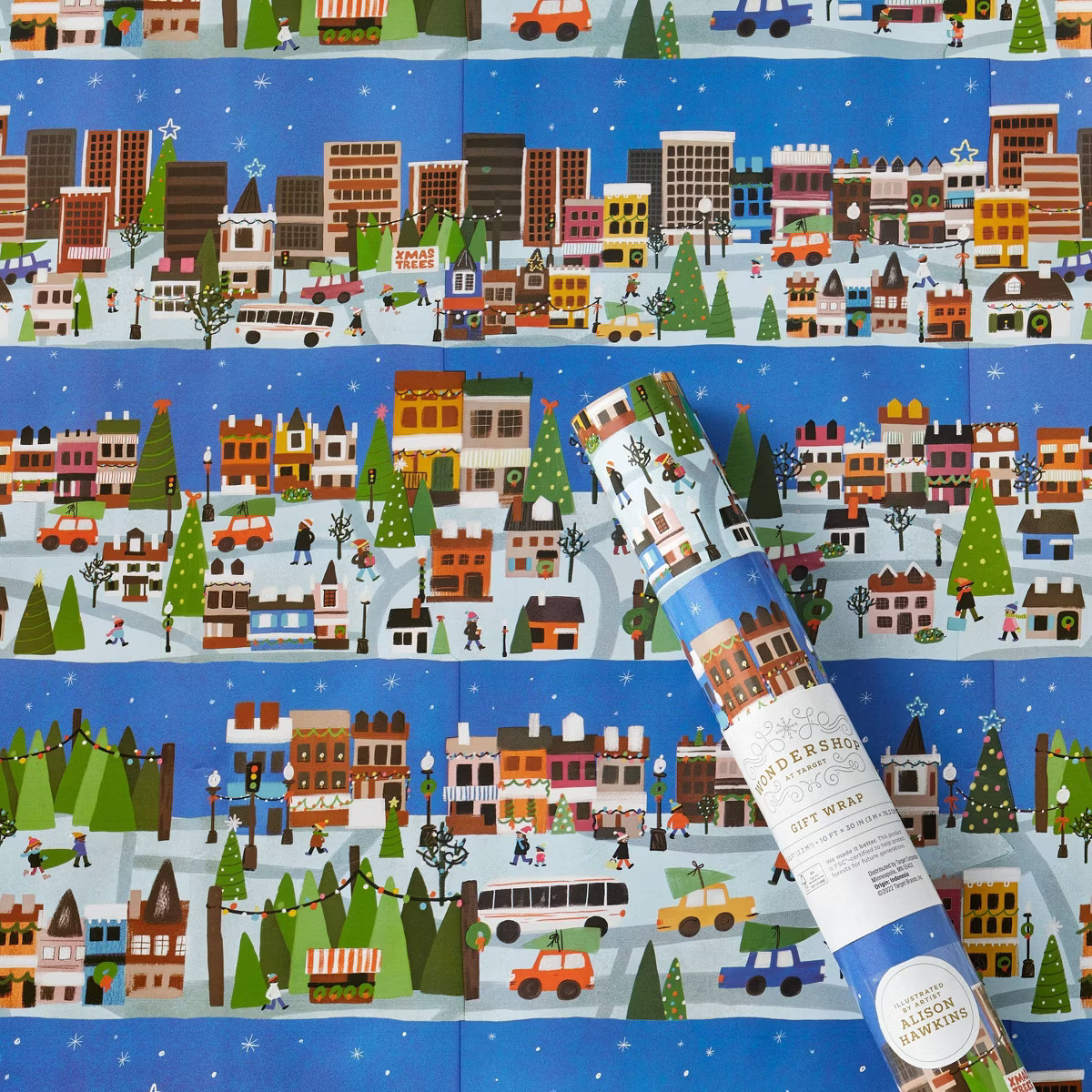 25 sq ft Alison Hawkins City Christmas Gift Wrap - Wondershop™ | Target