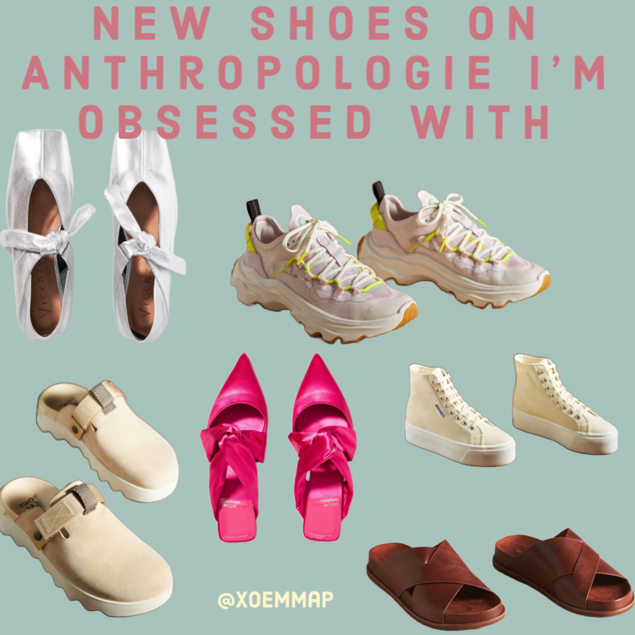 @anthropologie just posted NEW shoes for spring & here are the ones i’m DROOLING OVER! 

- the beautiful silver ballet flats are EVERYTHING! dainty & cute but also funky & bold. 

- obsessed with the pastel + neon combo for these Sorel sneakers! trainers are in & not going anywhere. 🙌🏼 

- these high top sneakers are SOOO cute & only $89!!! RUN! 

- Can not get enough of these leather slip ons. Classy, simple & so versatile! 

- these pink pointed flats are going to be my new summer dress shoe… and casual shoe! I’m loving the bright color & THE. BOWS. 🤗

- Can’t get enough of Sorel clogs! Not only are these the cutest most trendy things i’ve ever seen- they’re also a nice step back from the typical birkenstock style that is taking over EVERYWHERE 🤪 

#LTKSeasonal #LTKstyletip #LTKFind