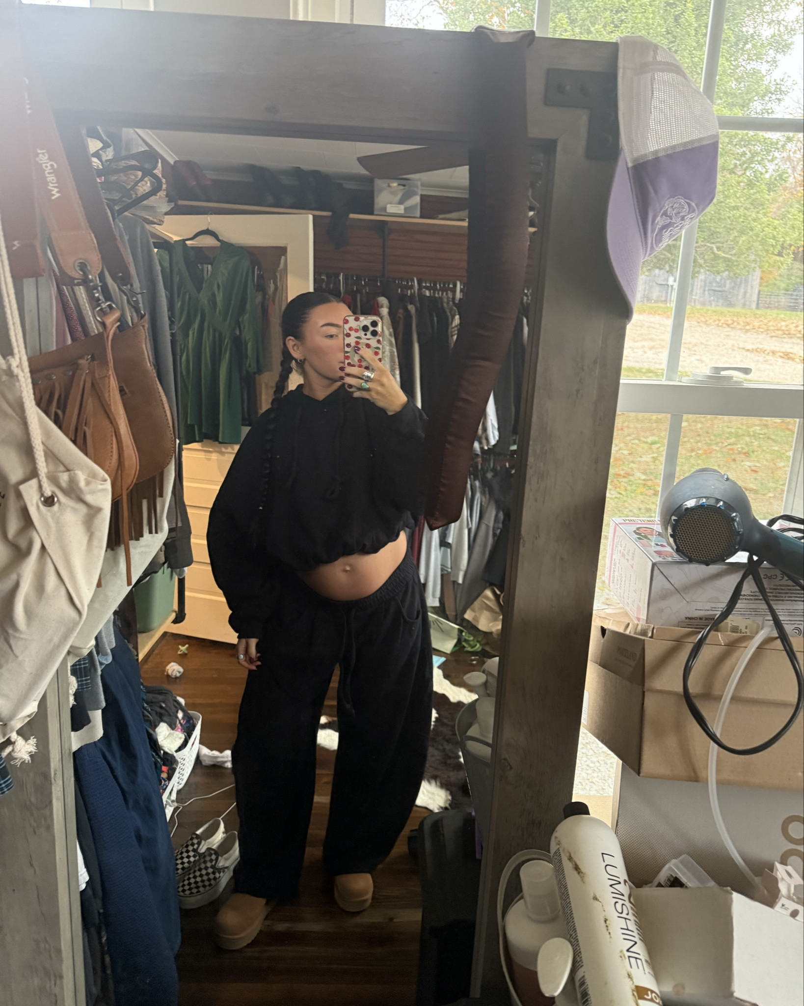 My go to comfy cozy set I’ve been wearing while pregnant! Got my normal size, small!