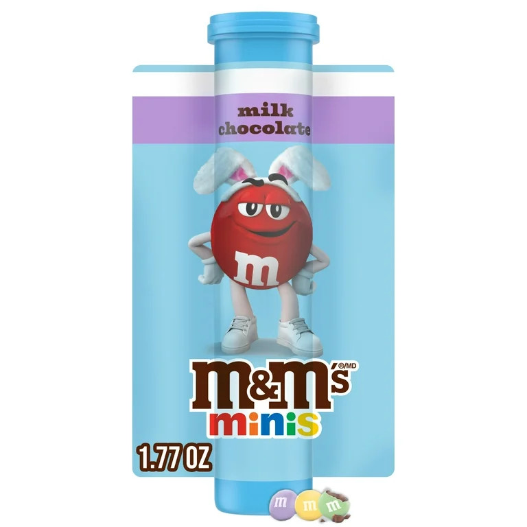 M&M's Minis Milk Chocolate Easter Basket Candy - 1.77 oz Mega Tube | Walmart (US)