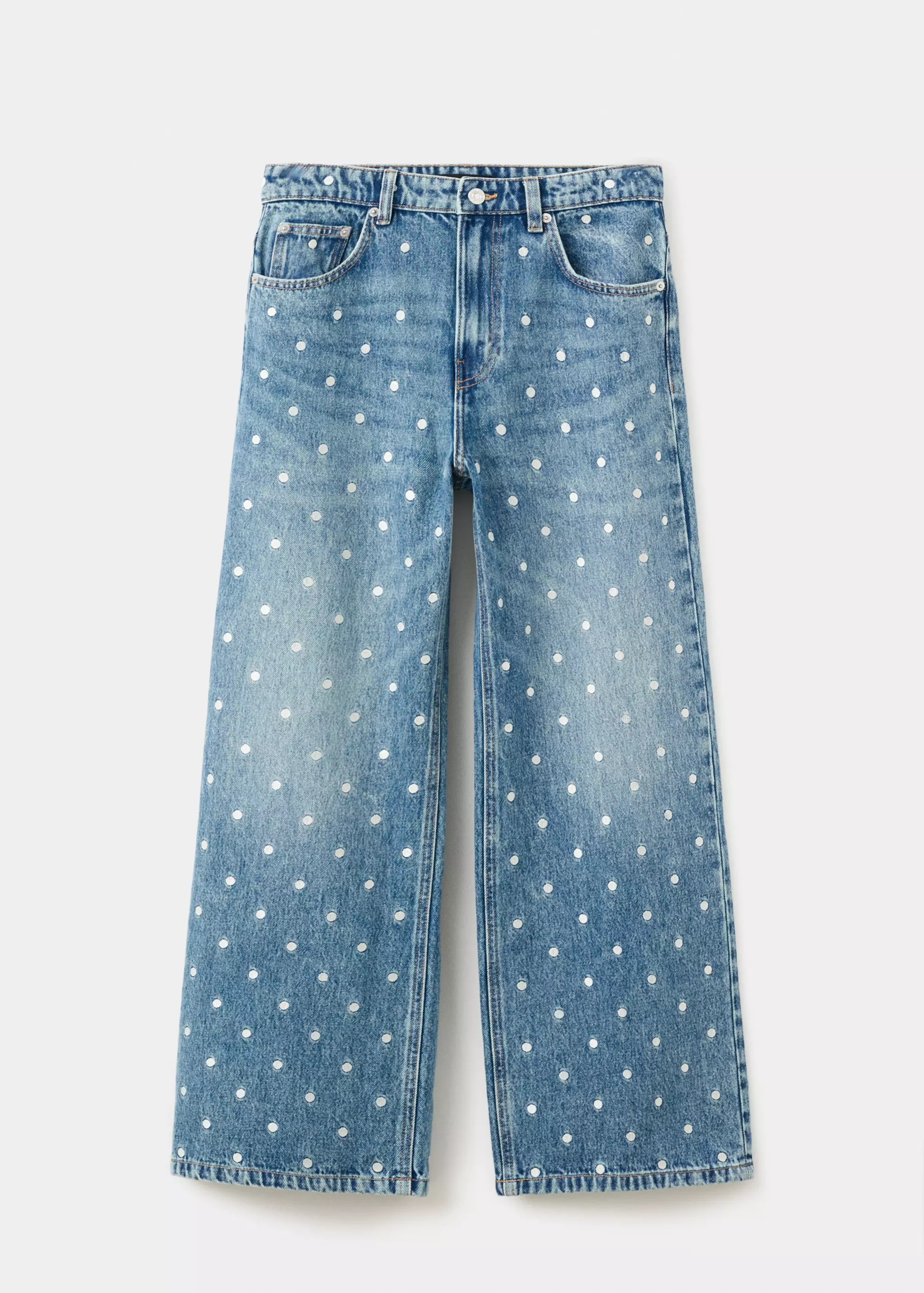 Polka dot straight-leg jeans | MANGO (UK)