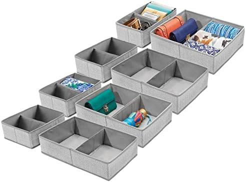 Amazon.com: mDesign Fabric Drawer Storage Divider Organizer Bins for Nursery, Kids Bedroom Dresse... | Amazon (US)
