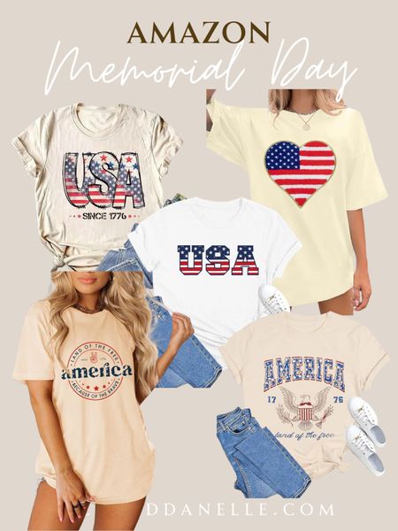 These neutral USA and America graphic tees from Amazon are the perfect patriotic finds for Memorial Day and the Fourth of July.  

#LTKMidsize #LTKFindsUnder50 #LTKSeasonal
