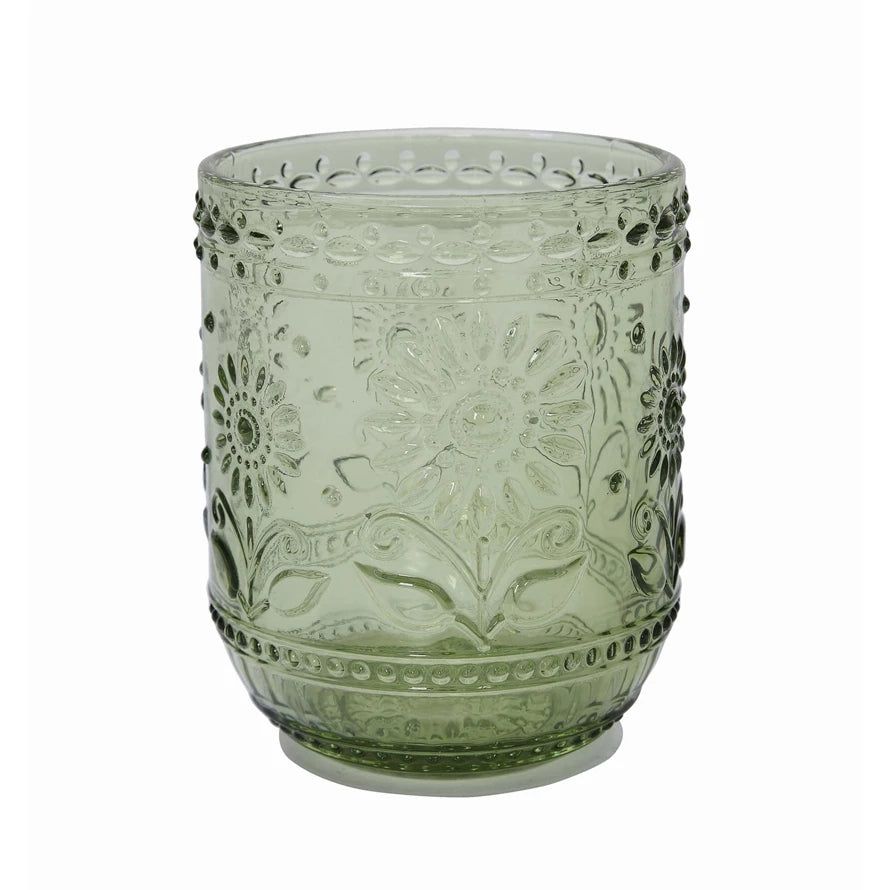 Embossed Green Glass | Cottonwood Company