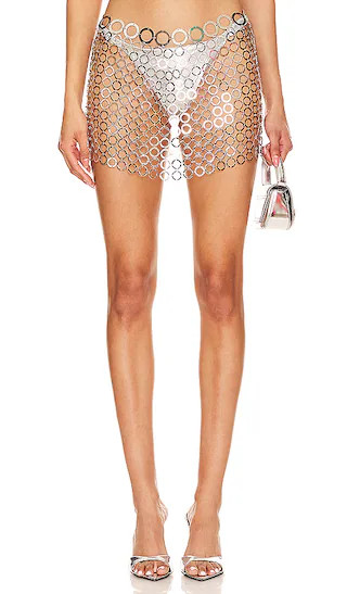 Sylvie Mini Skirt in Silver | Revolve Clothing (Global)