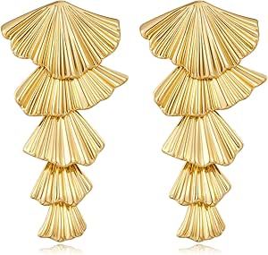 Gold/Silver Shell Dangle Earrings for Women Seashell Drop Dangle Earrings Ocean Beach Earrings Su... | Amazon (US)