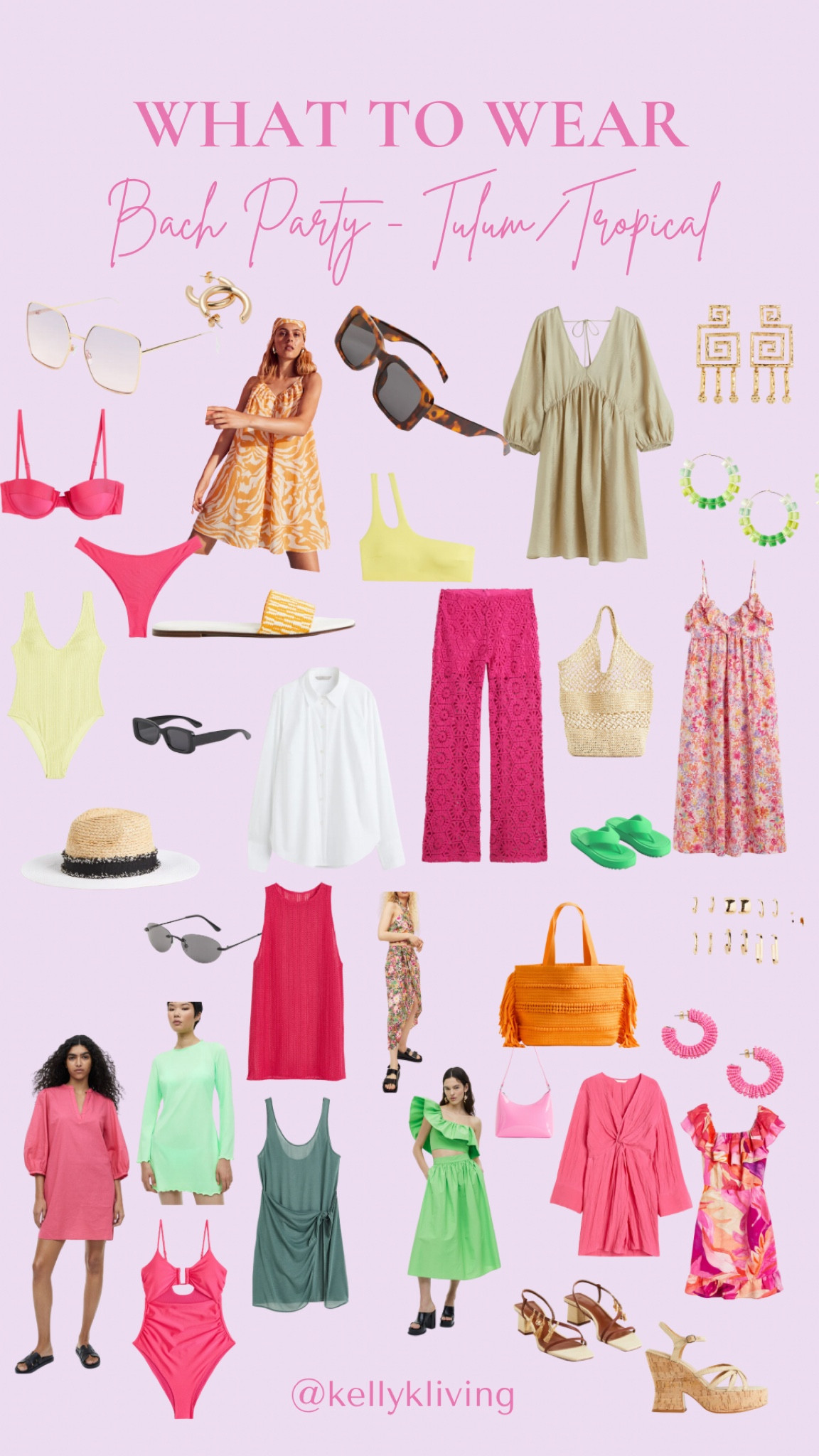 Part 1 of 2. My most recent request! A vision board for a Tulum Bachelorette party. Lots of pops of colors, all of these are H&M finds. 

Tulum Bachelorette, Mexico Bachelorette, tropical bachelorette, orange tote, pink bathing suit, pink one piece, trendy bathing suit, spring outfits, vacation outfits, girls trip, tropical vacation, swimsuits, cover ups, floral dresses 


#LTKtravel #LTKswim #LTKunder100
