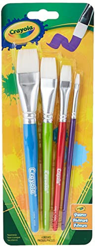 Crayola Large Paint Brushes (4ct), Kids Paint Brush Set, Thin & Thick Paint Brushes, for Acrylic, Tempera, Water Based Paint, Ages 3+ | Amazon (US)