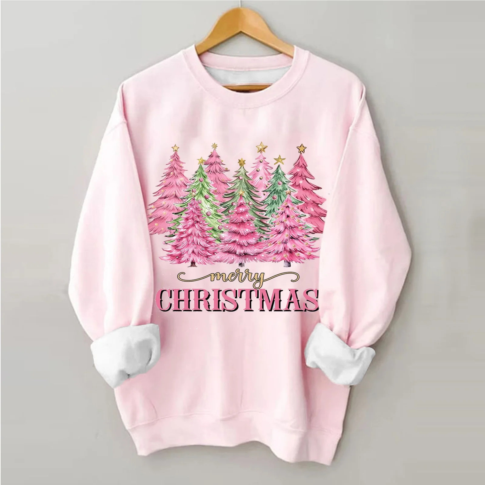 pimelu Christmas Sweater Crewneck Sweatshirt for Womens Fashion Christmas Tree Print Sweatshirt T... | Walmart (US)