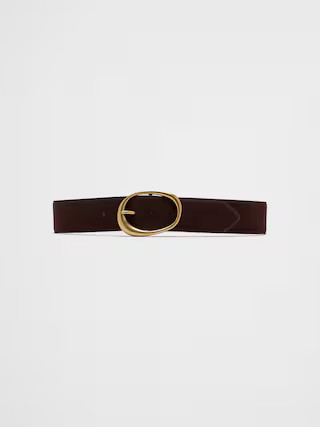Vegan Leather Organic Buckle Wide Belt | Banana Republic Factory
